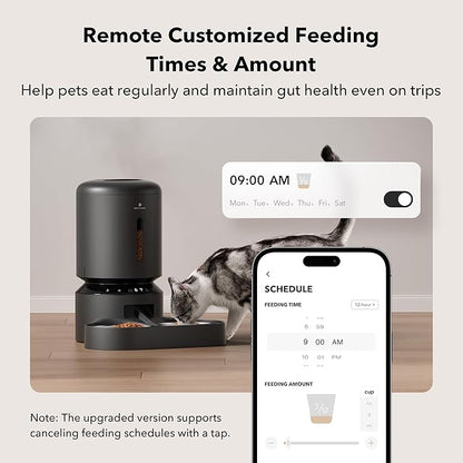 PETLIBRO Automatic Cat Feeder for 2 Cats, 5G WiFi Cat Food Dispenser with APP Remote Feeding, 5L Timed Automatic Dog Feeder, 1-10 Meals/Day, 10s Meal Call, Dual Trays Pet Feeder for Cat, Dog - PAWPICO