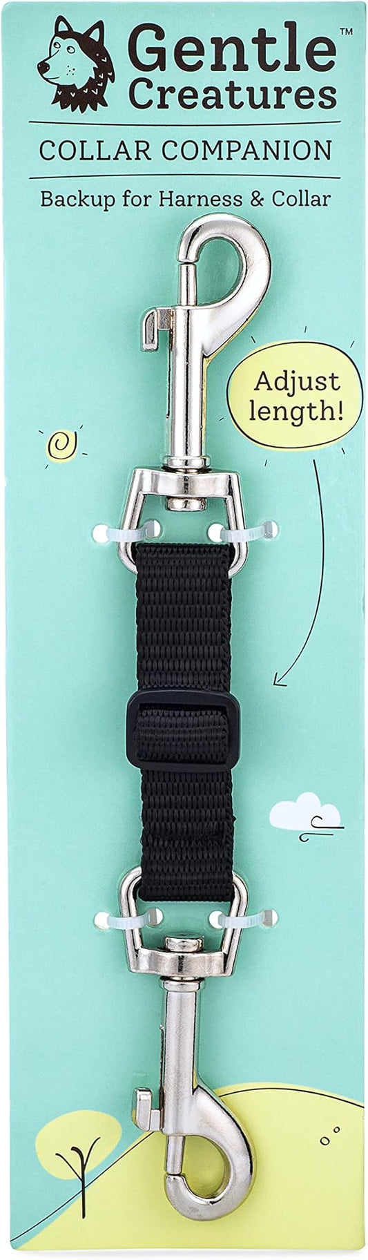Gentle Creatures Collar Companion - Adjustable Collar Backup Clip for Dog Harness, Prong, Pinch Collar, Gentle Lead - Double Ended Clasp - Safety Clip GentleCreatures