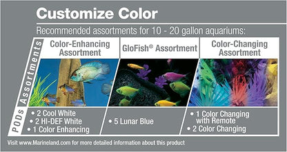 Marineland Fully Adjustable Essential LED Light for 20 Gallon Aquariums, Customizable Lighting Marineland