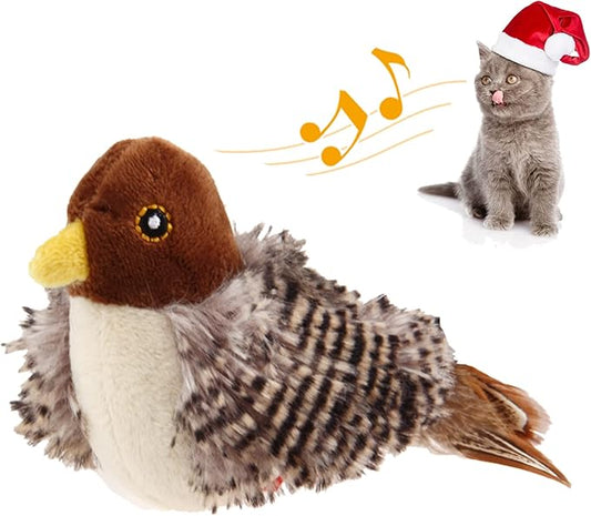 Gigwi Chirping Bird Cat Toys for Indoor Cats, Interactive Cat Toy with Real Electronic Squeaky Sound and Feather, Kitten Toys Automatic Cat Toy for Cat Exercise & Kicker to Self Play, Relieve Boredom - PAWPICO