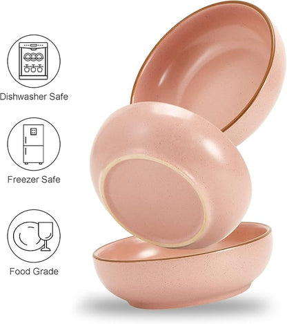 Ceramic Cat Bowls, Howise Pet Bowl Cat Dishes for Food and Water, 5.19 in Cat Food Bowl 3 Pack Pet Dishes for Cats Puppy, Matte Pink Finish - PAWPICO