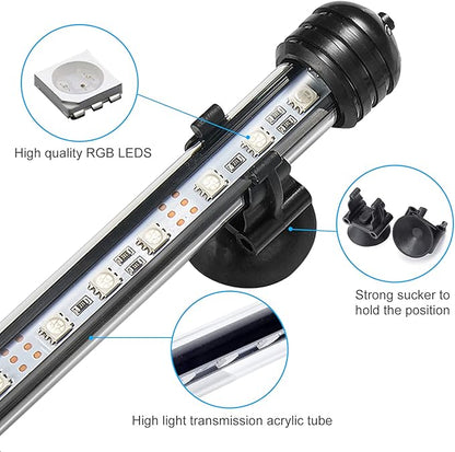GreenSun Fish Tank Aquarium Light: Submersible Led Lamp - 15 Inch Waterproof Strip Spotlight with APP Control GreenSun