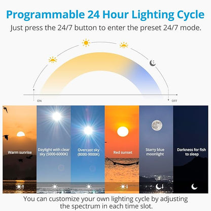NICREW C10 24/7 LED Aquarium Light for Plants, 30-36 Inches, Full Spectrum Fish Tank Light with Timer, Brightness Adjustable NICREW