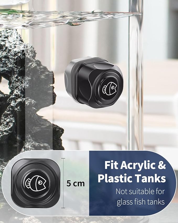 Pawfly Aquarium Magnetic Brush Fish Tank Cleaner for Acrylic & Plastic Aquariums 1.8 Inch Mini Soft Fluff Scrubber Pads Floating Dust Cleaning Tool for 4/5 Inch Thick Fish Tank up to 30 Gallons Pawfly