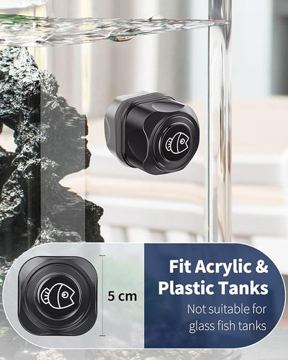 Pawfly Aquarium Magnetic Brush Fish Tank Cleaner for Acrylic & Plastic Aquariums 1.8 Inch Mini Soft Fluff Scrubber Pads Floating Dust Cleaning Tool for 4/5 Inch Thick Fish Tank up to 30 Gallons Pawfly