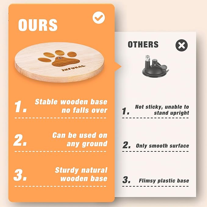 JXFUKAL Interactive cat Toy, Automatic Cat Wand Toy with Stable Wooden Base, 2 PCS Detachable Cat Teaser, 5PCS Refills Replacement & Hanging Cat Toy, Kitty Kitten Toys Cat Feather Spring String Toy - PAWPICO