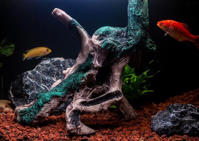 Fish Tank Decorations Aquarium Décor Resin Artificial Tree Trunk Root (G) Taomypets