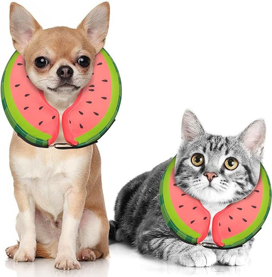Dog Cone Collar for Small Medium Large Dogs for After Surgery, Pet Inflatable Neck Donut Collar Soft Protective Recovery Cone for Dogs and Cats - Alternative E Collar Does not Block Vision - Red,XS MIDOG