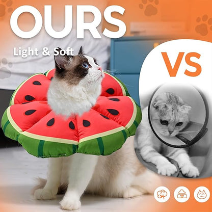 Avont Cat Cone Collar Soft, Adjustable Recovery E Collar Alternative for Cats Kittens Puppies, Elizabethan Neck Cone of Shame to Prevent Licking Biting After Surgery Protect Wounds -Melon(M) Avont