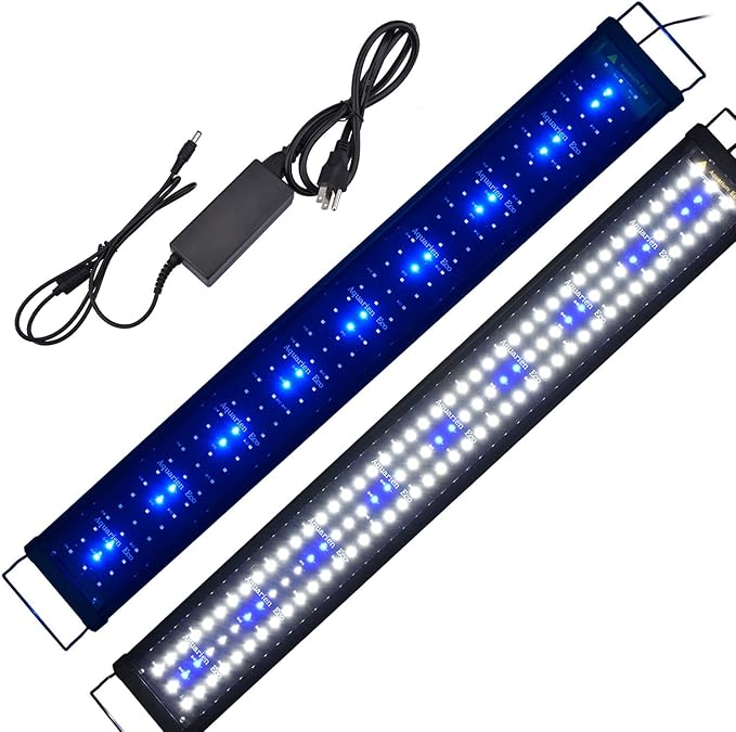 KZKR Aquarium Hood Lighting Fish Tank Light 36 inch - 46 inch for Freshwater and Saltwater Blue and White Light 90cm - 115cm KZKR
