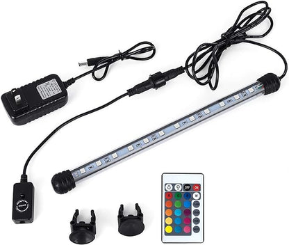 MQ 36 in Submersible LED Aquarium Light, 13W Color Changing Fish Tank Light with Remote Control, IP68 Crystal Glass 42 LEDs Lights Bar, for Fish Tank 38-45 inch MQ