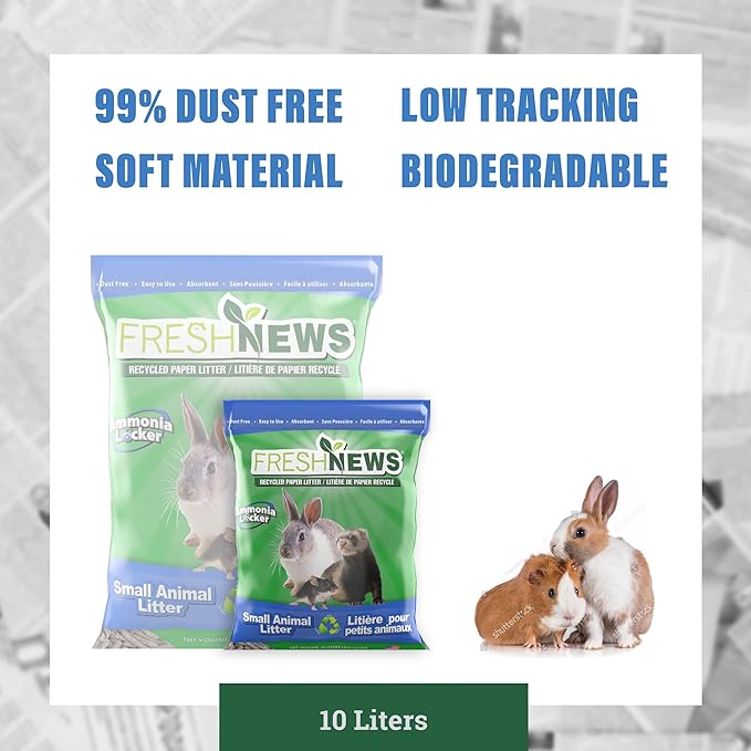 Fresh News Recycled Paper Small Animal Litter Bedding, 10 Liters FreshNews