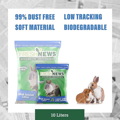 Fresh News Recycled Paper Small Animal Litter Bedding, 10 Liters FreshNews