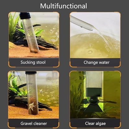 Carefree Fish Aquarium Gravel Cleaner Fish Tank 256Gph Water Changer Gravel Vacuum Adjustable Length ABS Bewatermyfriend