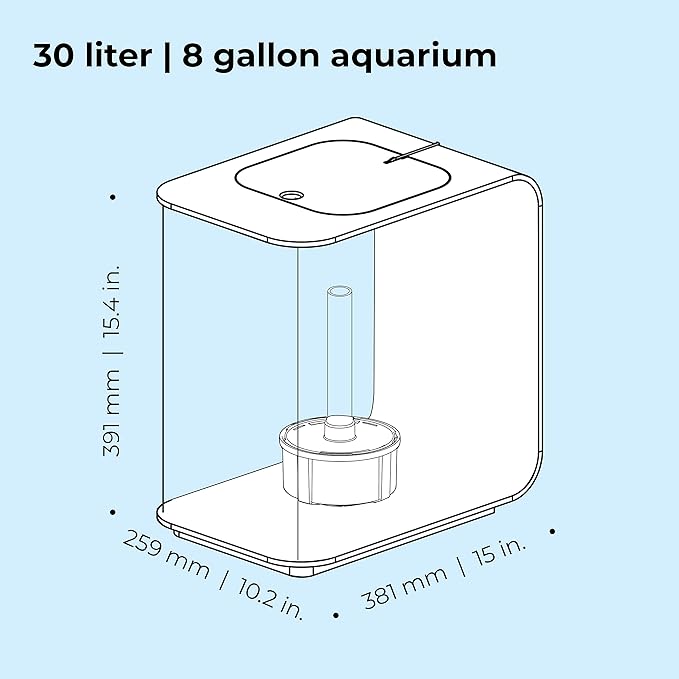 biOrb Flow 30 Acrylic 8-Gallon Aquarium with White LED Lights Modern Tank for Tabletop Display, White biOrb