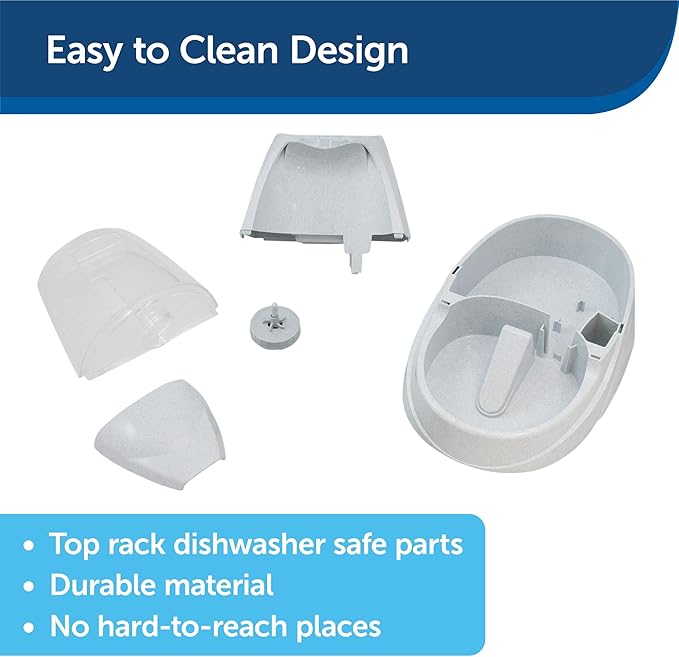 PetSafe Drinkwell Platinum Cat Water Fountain (168 oz/5L) Pet Water Fountain for All Pet Sizes, Indoor Use, Encourages More Drinking, Includes Replaceable Carbon Filter, Grey - PAWPICO