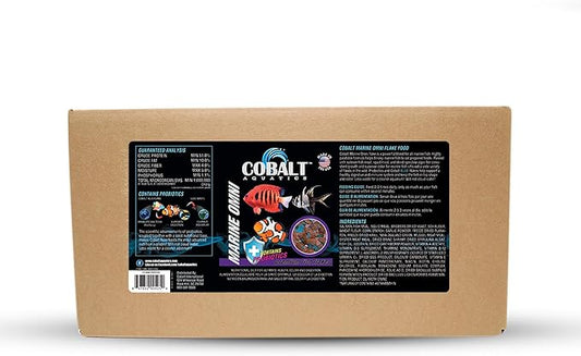Cobalt Aquatics Marine Omni Flakes, 10lbs - Premium Fish Food with Squid, Salmon & Spirulina - Probiotics & Blue Flakes for Health & Vibrant Color COBALTAQUATICS