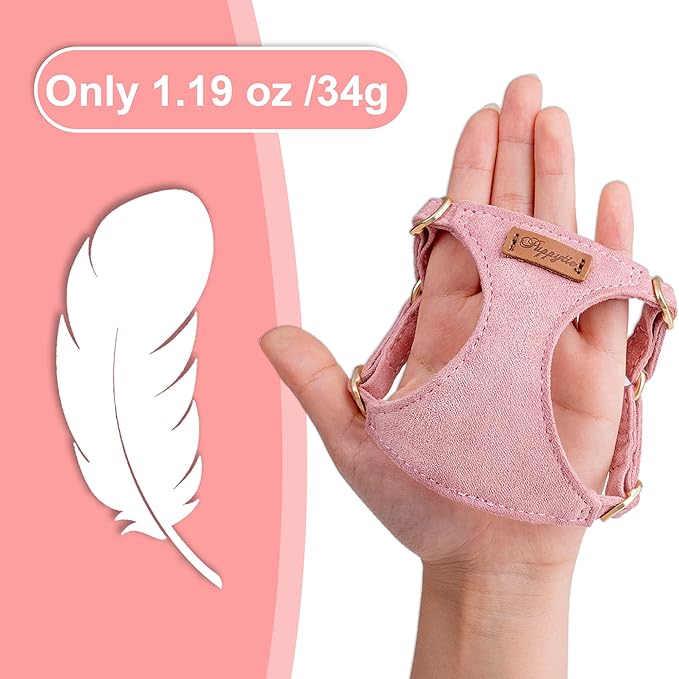 Puppytie No Pull Small Dog Harness with Multifunction Dog Leash,Lightweight Soft Adjustable No Choke Escape Proof Pet Harness Vest Pet Harness Vest,Pink,S Puppytie