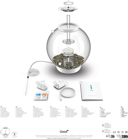 biOrb Classic 30 Acrylic 8-Gallon Aquarium with White LED Lights Modern Tank for Tabletop Display, Black biOrb