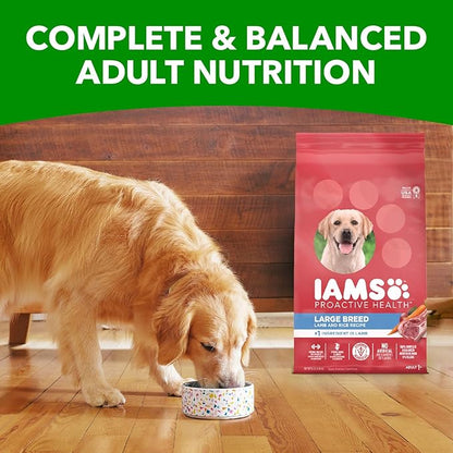 IAMS Large Breed Adult Dry Dog Food Lamb & Rice Recipe, 15 lb. Bag - PAWPICO