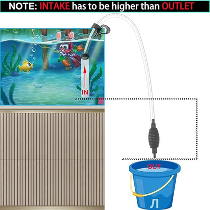5ft Fish Tank Cleaner Aquarium Siphon Gravel Vacuum for Aquarium Fish Tank Changing Water Cleaning Gravel and Sand(with Big Siphon Ball) Seltomer