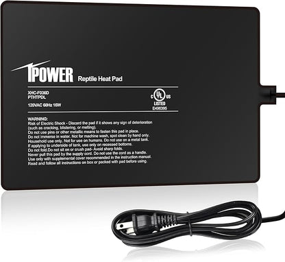 iPower 8X12 Inch Reptile Heat Pad Under Tank Heater Terrarium Warmer Heating Mat for Turtles Lizards Frogs and Other Small Animals iPower