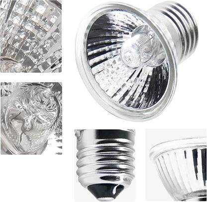 Reptile Heat Lamp Bulbs 4-pack (25W*2/50W*2), Amphibian Basking Light Bulb,Reptile Daylight Bulb, for Turtle,Bearded Dragon,Lizard,Works with Various Lamp Fixtures DTZYServiceforYourLife