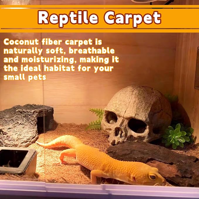 Hamiledyi Reptile Carpet Coconut Fiber Substrate Coco Liner Roll 118x15.7in Lizard Cage Mat Natural Coco Fiber Bedding for Bearded Dragon,Turtles,Iguana,Tortoise Pad Garden Decoration Hamiledyi