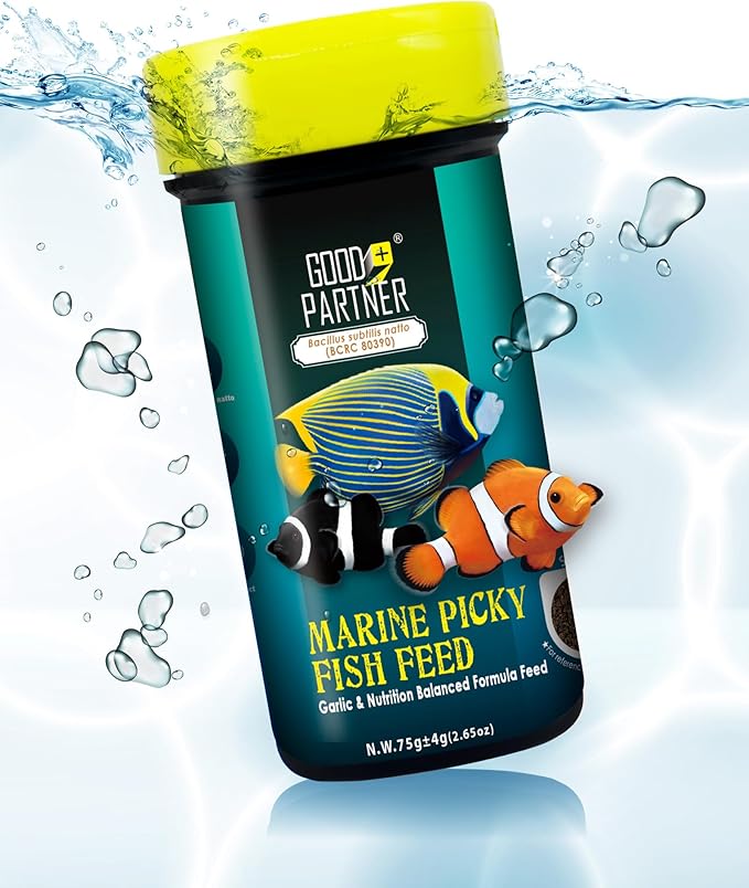 Purify Series for Marine Fish Food, Saltwater Fish Sinking Pellets, Suitable for Clown Fish, All Natural Ingredients, Balanced Composition of Fish Feed, 2.65 oz (Pack of 1) GOODPARTNERFishFoodPurifySeries