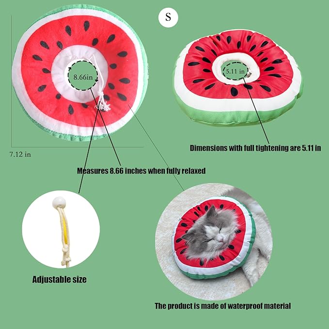Cat Recovery Soft Collar, Waterproof Soft Recovery Collar. Anti-bite and Anti-Lick Wound Healing Safe Adjustable Elizabethan Collar.(S) Only for Cats up to 6 Months in Size PAWPICO