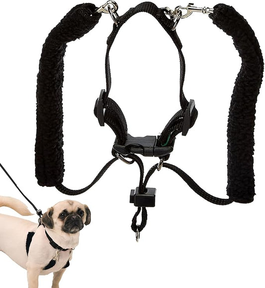 Sporn Original Training Halter, No Pull Harness Medium Size Dog with Black Padded Sherpa Sleeves, Breathable No Pull Dog Harness Medium Sized Dog, Provides to All Medium Sized Breeds Sporn
