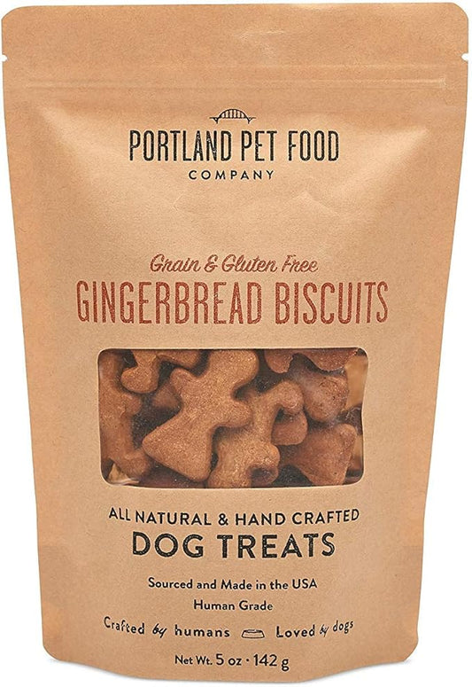 Portland Pet Food Company Gingerbread Healthy Dog Treats - Grain-Free, Human-Grade, Gingerbread Dog Treats - All Natural Dog Training Treats & Biscuits Made in the USA Only 1-Pack (5 oz) - PAWPICO