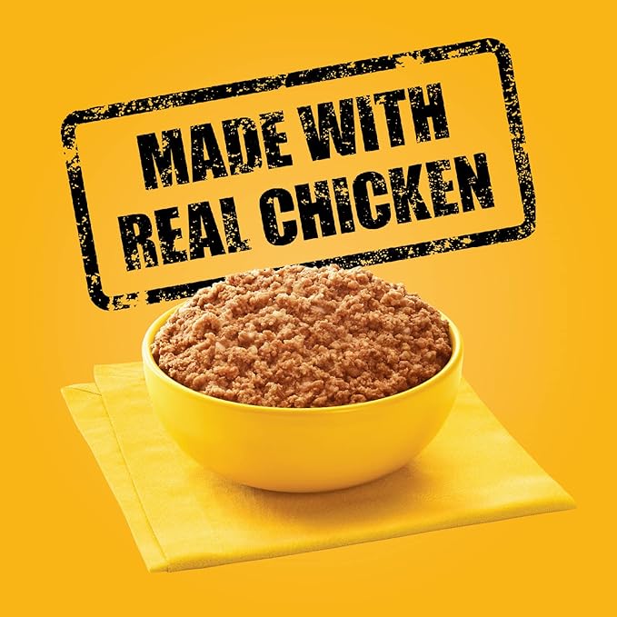PEDIGREE CHOPPED GROUND DINNER Adult Canned Soft Wet Dog Food with Chicken, 13.2 oz. Cans (Pack of 12) - PAWPICO