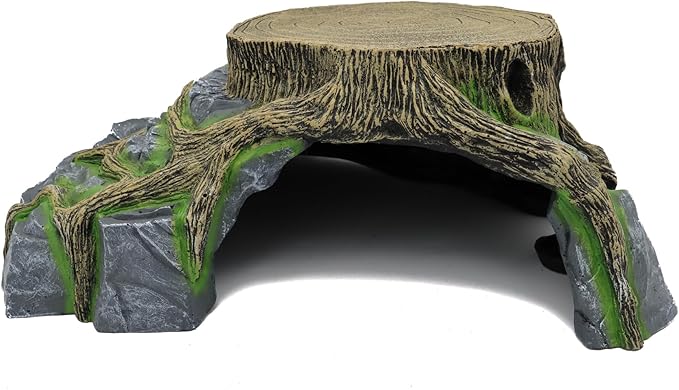 JIHAQUA Extra X Large Resin Reptile Tank Hideouts Cave Habitat Decor for Leopard Gecko Tank Accessories JIHAQUA