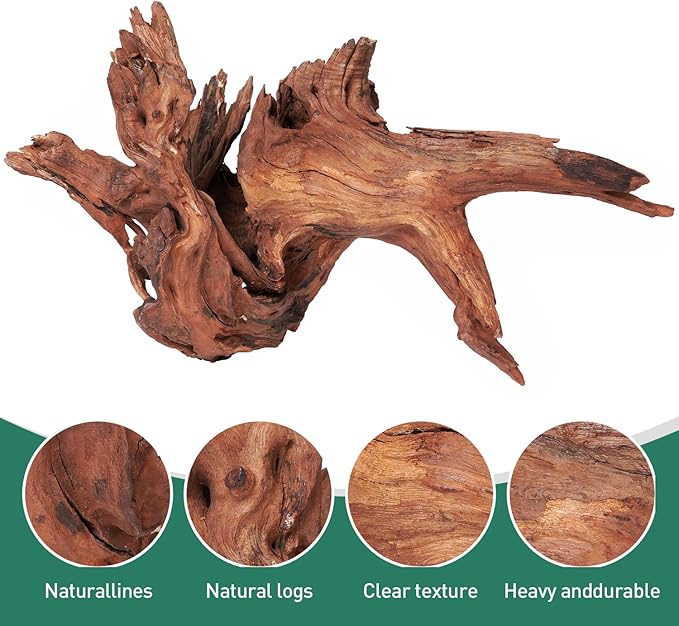 WDEFUN Natural Extral Large Driftwood for Aquarium Decor, 2-Piece 14''-18'' Driftwood for Decorations on Fish Tank, Reptiles Bearded Dragon Accessories or Air Plants WDEFUN