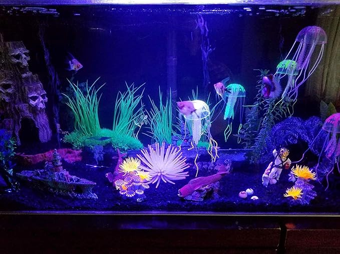 LED Aquarium Light, 7.5inch Colorful Fish Tank Light Submersible Underwater Crystal Glass LEDs Lights, 9 LEDs Beads, Brightness Adjustable Memory Function, LED Light bar Stick for Fish Tank COVOART