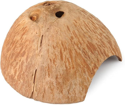 Hypeety Natural Coconut Reptile Habitat Hideout for Reptile, Lizard, Spider, Snake, Aquarium, Fish Hide Cave Hermit Crabs, Hamsters Natural Coco Hut Organic Non-Toxic Aquarium Decoration Hypeety