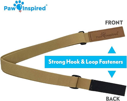 Paw Inspired Dog Diaper Suspenders with Velcro Fasteners | Stretchy Adjustable Suspenders for Female and Male Disposable and Washable Diapers | Fits Small, Medium and Large Size Pets (XS/S, Brown) - PAWPICO