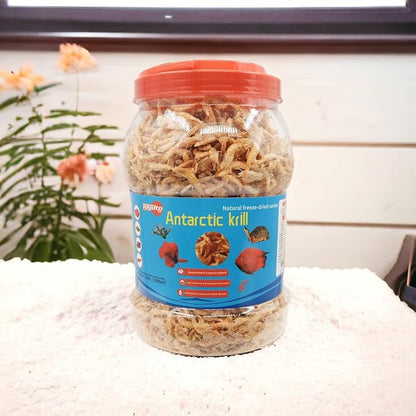 Premium Freeze-Dried Krill & Shrimp Mix Ideal for Arowana, Koi, Tropical Cichlids, and Turtles High Protein Floating Aquarium Food (1000ml) toyuto