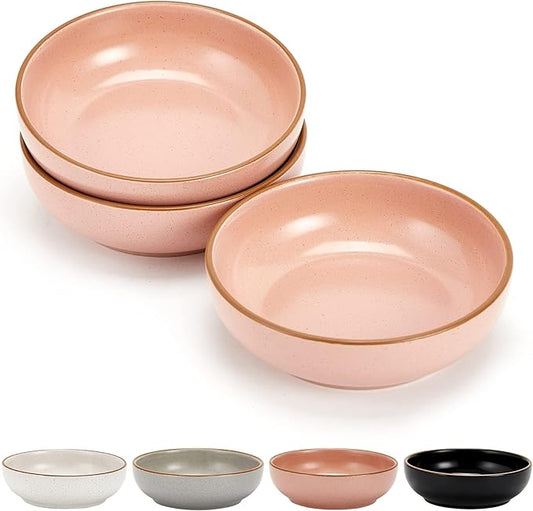 Ceramic Cat Bowls, Howise Pet Bowl Cat Dishes for Food and Water, 5.19 in Cat Food Bowl 3 Pack Pet Dishes for Cats Puppy, Matte Pink Finish - PAWPICO