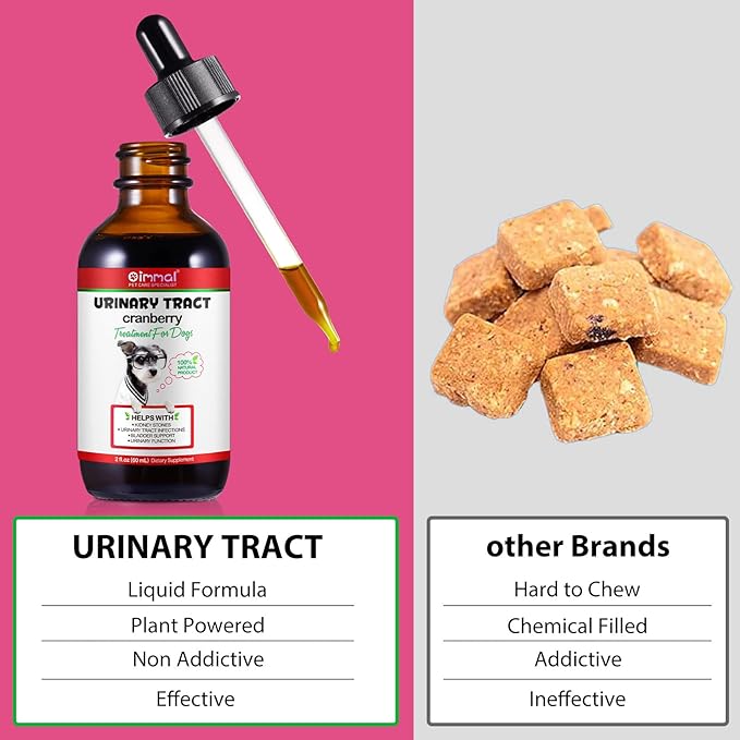 Urinary Tract for Dogs, Natural Dog Urinary Tract Infection Treatment Drops - Supports Bladder, Kidney Stone, Dog UTI, Pet Supplement Renal Health Care Drops, Bacon Flavor - 60ml / 2.02oz PAWPICO