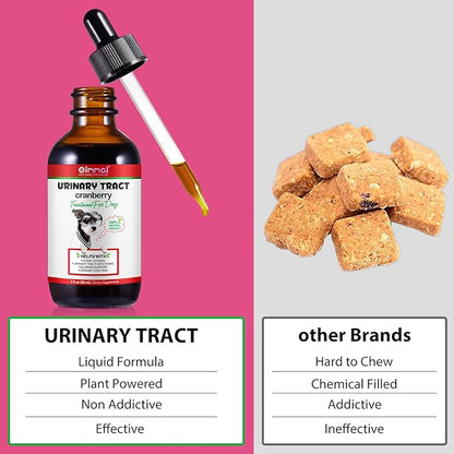 Urinary Tract for Dogs, Natural Dog Urinary Tract Infection Treatment Drops - Supports Bladder, Kidney Stone, Dog UTI, Pet Supplement Renal Health Care Drops, Bacon Flavor - 60ml / 2.02oz PAWPICO