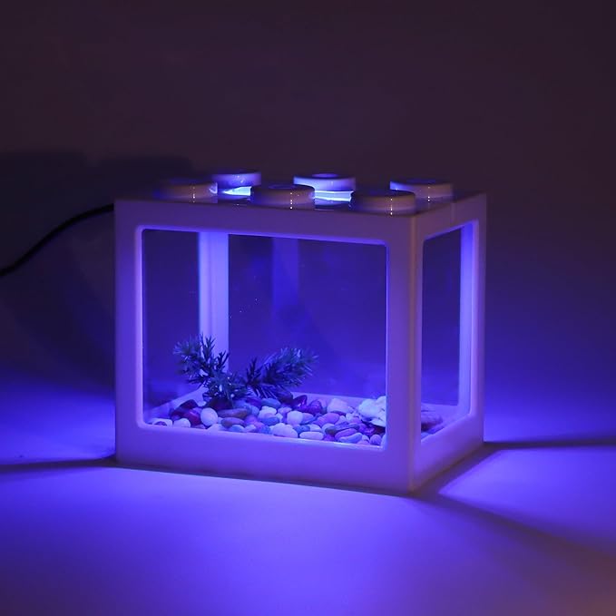 Mini Aquarium Lamp, USB Aquarium Light, LED Desktop Fish Tank Light, Small Decoration Aquarium Light, Aquarium Accessories, Blue Light CAPASTEC