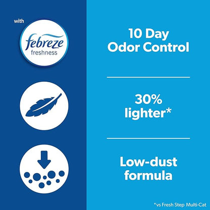 Fresh Step Light Weight Cat Litter Extreme With Febreze Freshness, Lightweight Clumping Litter, 15.4 lb. Box - PAWPICO