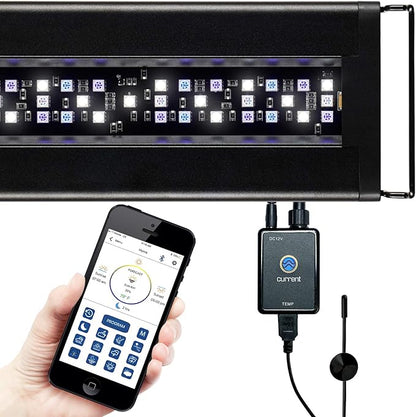 CURRENT USA 48"-60" Inch Orbit Marine LED Saltwater Reef Marine Aquarium Light with Bluetooth App Control | Wireless Lighting & eFlux Wave Pump Control for Fish Tank (4203) Current+USA