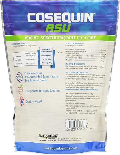 Nutramax Cosequin ASU Pellets Joint Health Supplement for Horses - Pellets with Glucosamine and Chondroitin, 1420 Grams NutramaxLaboratories