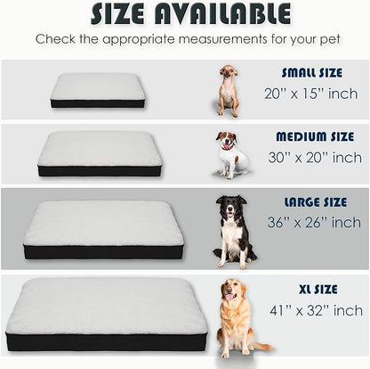 Orthopedic Dog Bed, Memory Foam Revisable Two Side with Washable Removable Cover,Large, 36”x26” - PAWPICO