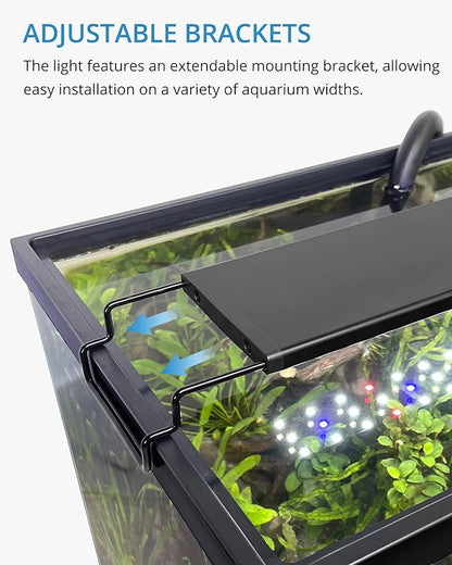 NICREW Full Spectrum Planted LED Aquarium Light, with Timer, for Freshwater Fish Tank, 12-18 Inch, 9 Watts NICREW