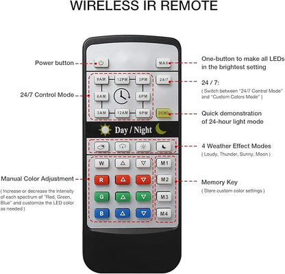 IREENUO Aquarium LED Light, Full Spectrum Fish Tank Clip on Light with Remote, Color Changing Lighting for Reef Coral Aquatic Plants and Fish Keeping (10W（11.8inch）) SpeciallyforyourpettoprovideavarietyofqualityproductsYearsofresearchexperienceinpetwarmcoattoprovideyourpetwiththewarmestprotectioninwinter