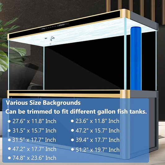 Aquarium Background Static Cling Black Fish Tank Background Wallpaper Fish Tank Backdrop Vinyl Aquarium Poster Background 47 x 16 in XCNO